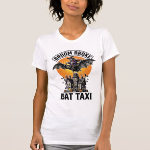 Grappige Hek Halloween Bezem Gebroken Vleermuisrit T-shirt