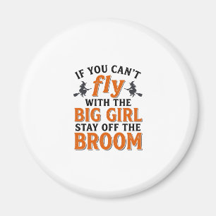 Grappige Heks Bezems Grote Meisjes Halloween Shirt Magneet