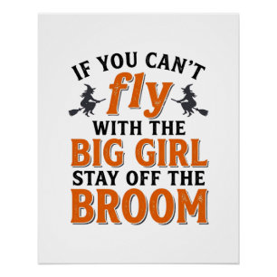 Grappige Heks Bezems Grote Meisjes Halloween Shirt Perfect Poster