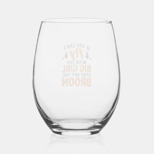 Grappige Heks Bezems Grote Meisjes Halloween Shirt Wijnglas Zonder Voet
