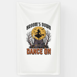 Grappige Heks Danser Vintage Halloween Gravure T-S Spandoek