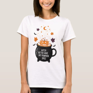 Grappige heks en pompoen Spice Gezellige Herfst T-shirt