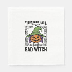 Grappige Heks Funny Halloween Pompoen Heks_1 Servet