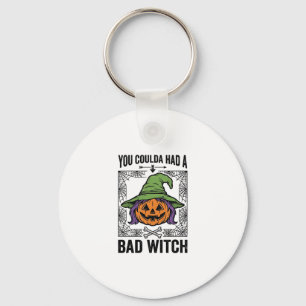 Grappige Heks Funny Halloween Pompoen Heks_1 Sleutelhanger