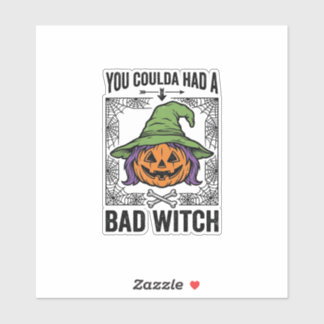 Grappige Heks Funny Halloween Pompoen Heks_1 Sticker