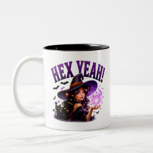 ✨ Grappige Heks Halloween Grappige Spreuk 🧙 Tweekleurige Koffiemok