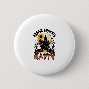 Grappige Heks Halloween Spokenhuis Vleermuis Grafi Ronde Button 5,7 Cm