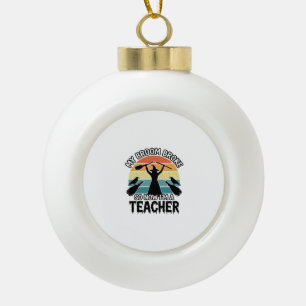 Grappige Heks Lerares Gebroken Bezem Halloween Ont Keramische Bal Ornament