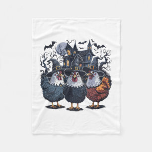 Grappige heks Spooky Chicken Halloween Fleece Deken
