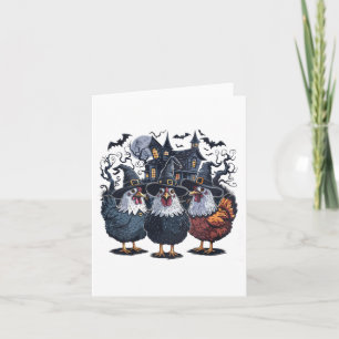 Grappige heks Spooky Chicken Halloween Kaart