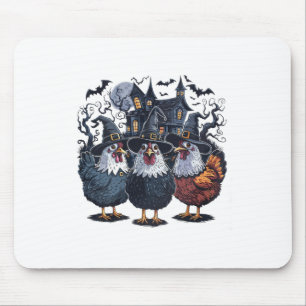 Grappige heks Spooky Chicken Halloween Muismat