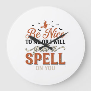 Grappige Heks Spreuk Citaat Halloween Vector Ontwe Grote Klok