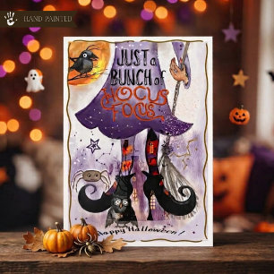 Grappige Heksenbenen Hocus Focus Halloween Kaart