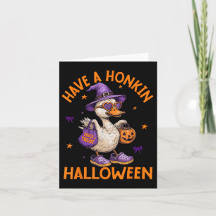 Grappige heksengans hebben een Honkin Halloween Ge Kaart