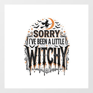 Grappige Hekserige Halloween Vintage Gravure Shirt Raamsticker