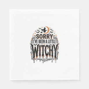 Grappige Hekserige Halloween Vintage Gravure Shirt Servet
