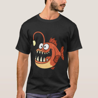 Grappige hengelaarvis diepzee wezen ontwerp t-shirt