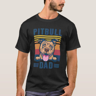 Grappige Heren Pit Bull Vader Retro Pit Bull Hond T-shirt