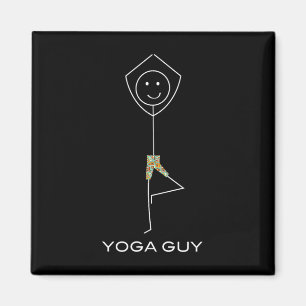 Grappige Heren Yoga, Jongens Yoga Oefening  Magneet