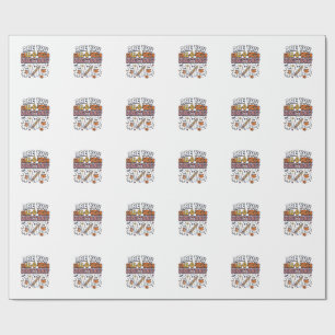 Grappige Herfst Halloween Leraar Geest Richtingen Cadeaupapier