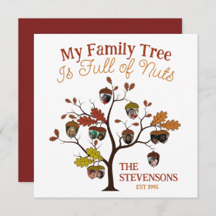 Grappige Herfst Photo Family Tree is vol met noten