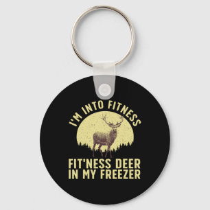 Grappige herten jacht kunst voor mannen vrouwen Wi Sleutelhanger