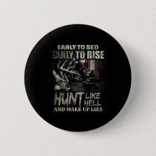Grappige herten jagen op hertenjagers en jagen op ronde button 5,7 cm