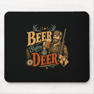 Grappige hertenjacht bier vader vaderdag retro 70s muismat