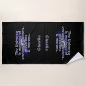 Grappige "Het Universum" aangepaste naam handdoek (Voorkant)