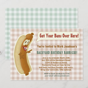 Grappige Hete Hond Barbecue Verjaardagsfeest Brood Kaart