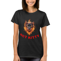 Grappige hete Kitty kattengezicht in vlammen