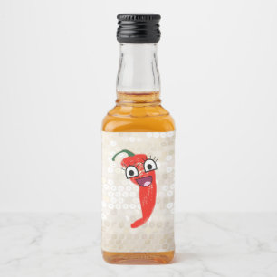 Grappige hete peper likeurfles etiket