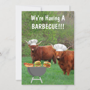 Grappige Highland Koe Barbecue Kaart