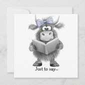 Grappige Highland Koe hand getekend om te zeggen Bedankkaart (Voorkant)