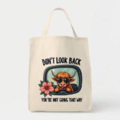 Grappige Highland Koe Retro Westerne Motivatie kun Tote Bag (Voorkant)