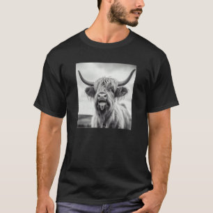 Grappige Highland Koe Tong Uit Kunst Grafische Aes T-shirt
