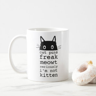 Grappige hilarische katten woordgrappen freak meow koffiemok