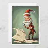 Grappige hilarische kerstman detective kerst feestdagenkaart (Voorkant / Achterkant)