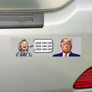 Grappige Hillary zegt Lock Trump Up Bumpersticker