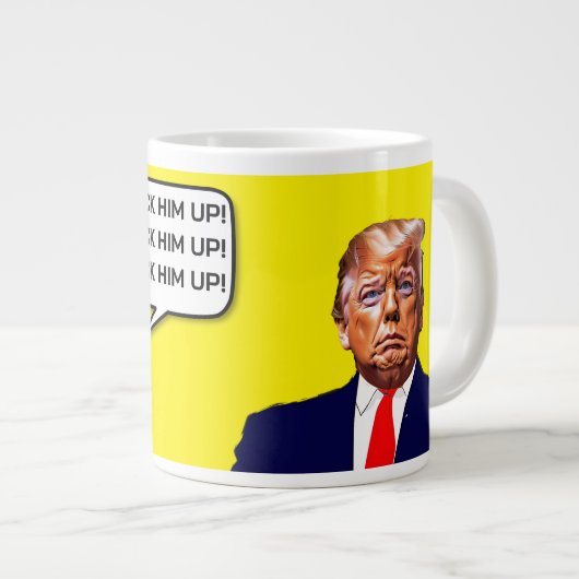 Grappige Hillary zegt Lock Trump Up Extra Grote Beker (Voorkant rechts)
