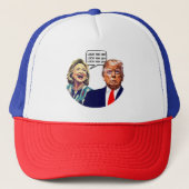 Grappige Hillary zegt Lock Trump Up Trucker Pet (Voorkant)