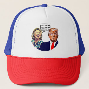 Grappige Hillary zegt Lock Trump Up Trucker Pet