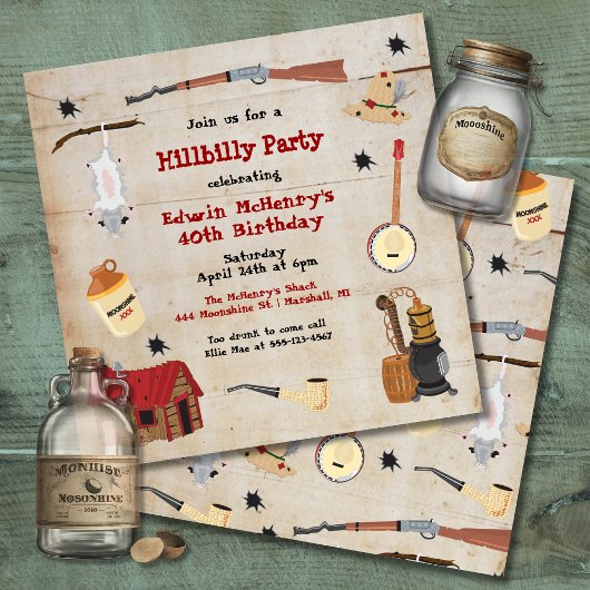 Grappige Hillbilly Feest Uitnodiging