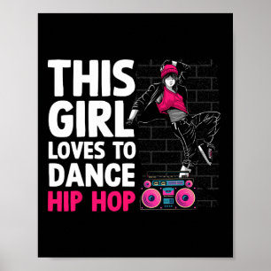 Grappige Hip Hop Dancing Art voor Kinderen Meisjes Poster