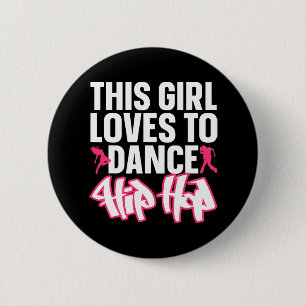 Grappige Hip Hop Dancing Art voor Kinderen Meisjes Ronde Button 5,7 Cm