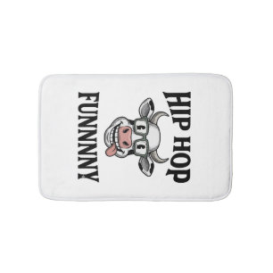 Grappige Hip Hop Koe Vintage Gravure Shirt Ontwerp Badmat