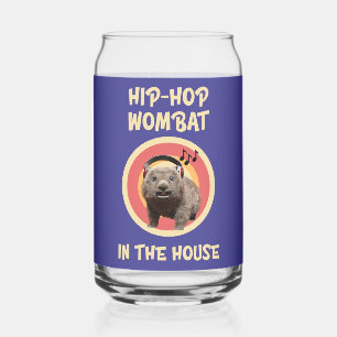 Grappige Hip-hop Wombat in Huis Blikvorm Glas
