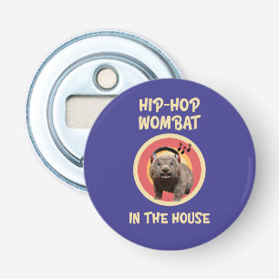 Grappige Hip-hop Wombat in Huis Button Flesopener