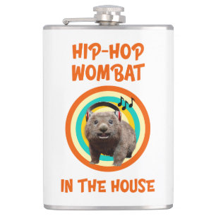 Grappige Hip-hop Wombat in Huis Heupfles