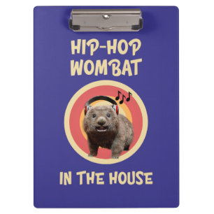 Grappige Hip-hop Wombat in Huis Klembord